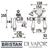 Bristan Regency Bath Shower Mixer Dimensions